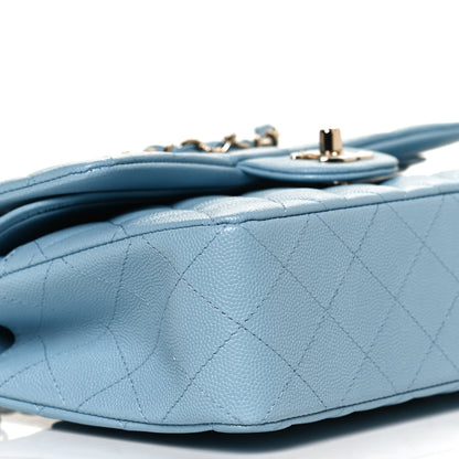 Chanel Caviar Quilted Small Double Flap Light Blue 9 of 11
