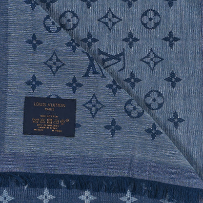 Louis Vuitton Cotton Monogram Essential Stole Blue 3 of 3