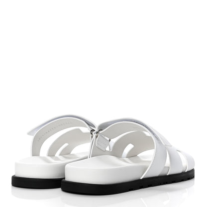 Hermes Calfskin Mens Chypre Sandals 43 White 3 of 4
