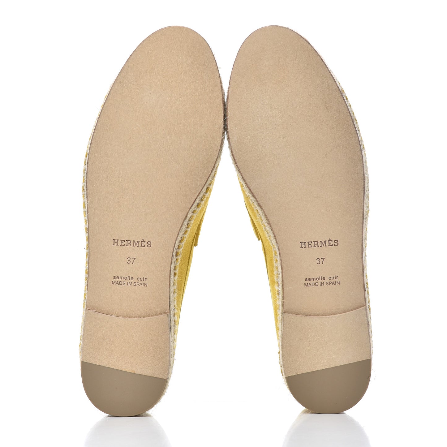 Suede Goatskin Womens Trip Espadrilles 37 Jaune Citron