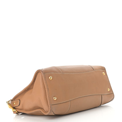 Prada Vitello Daino Shopping Satchel Caramel 4 of 16