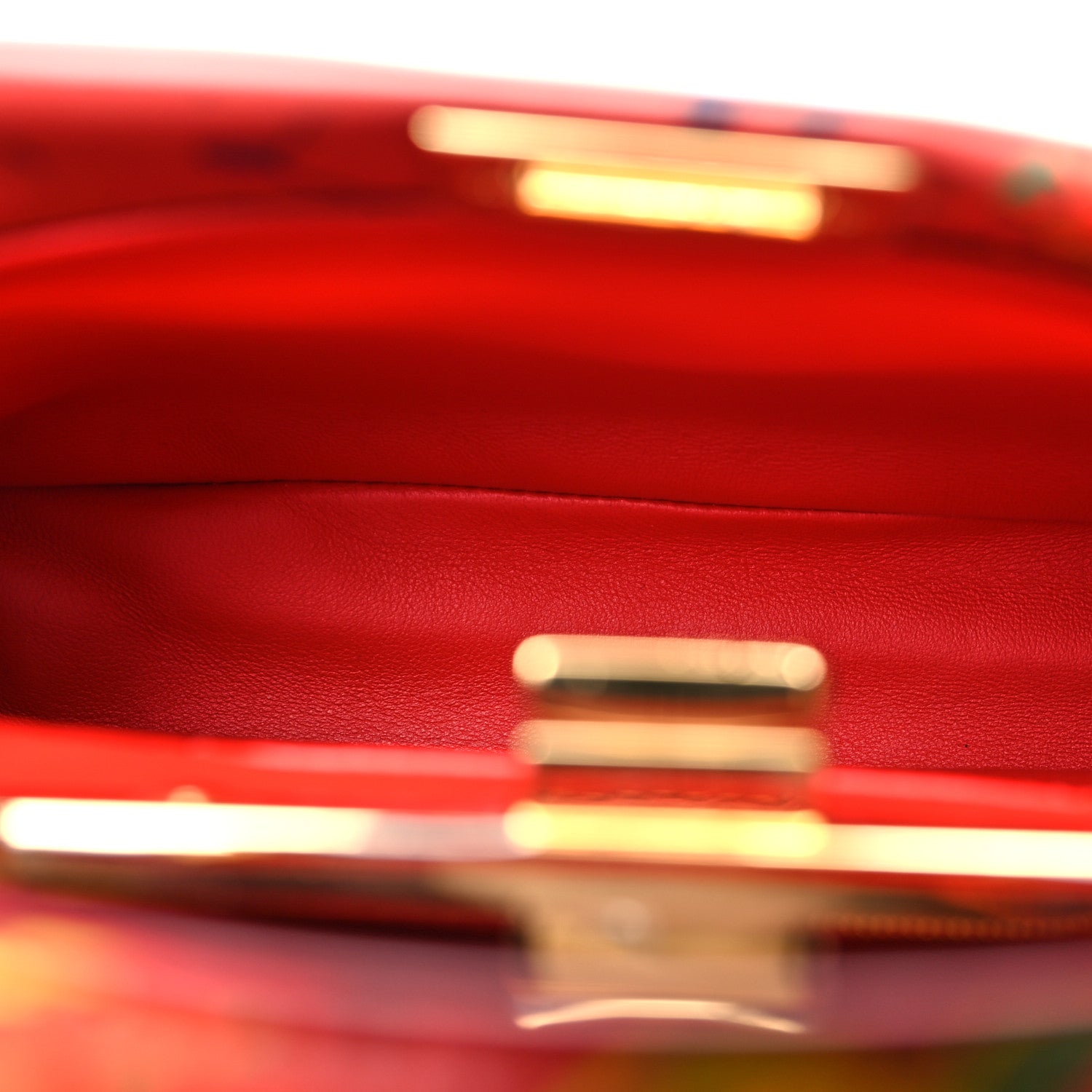 Fendi Nappa Marble Mini Peekaboo Iconic Satchel Rosso Multicolor 5 of 12