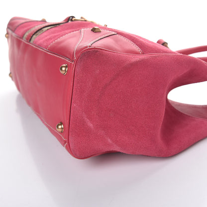 Gucci Suede Monogram Large Bardot Pink 25 of 25