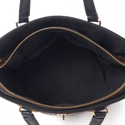 Louis Vuitton Monogram Flower Zipped Tote PM Black 6 of 8