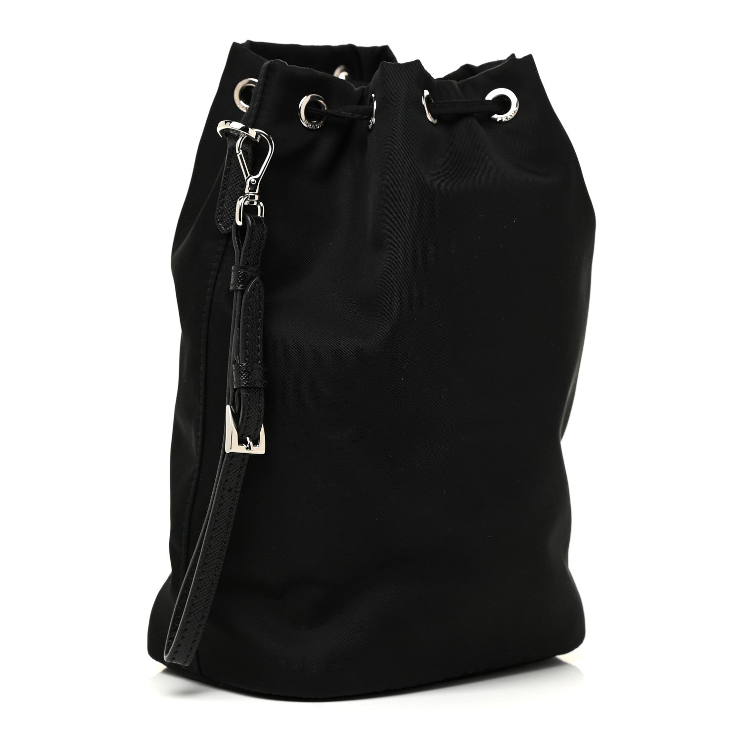 Prada Saffiano Tessuto Nylon Vela Bucket Wristlet Black 3 of 10