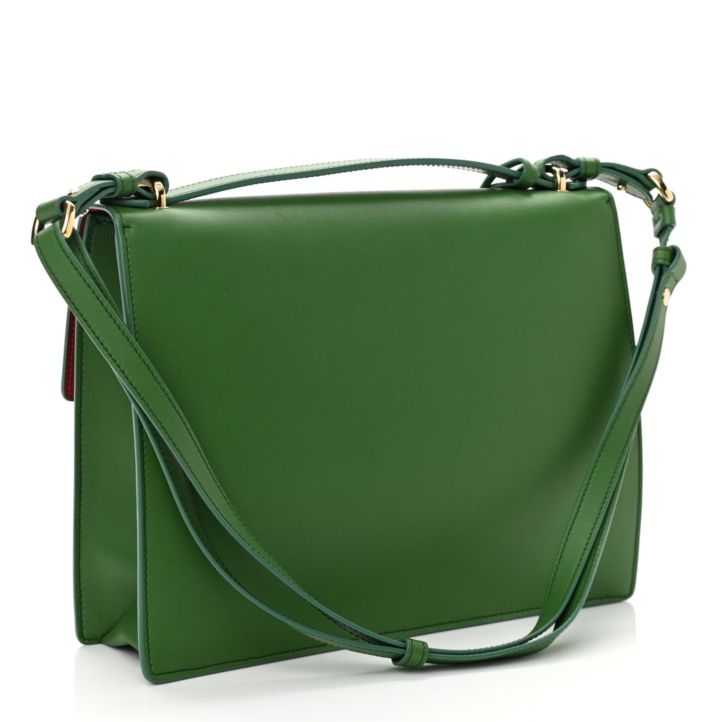 Calfskin Gancio Lock Satchel Green