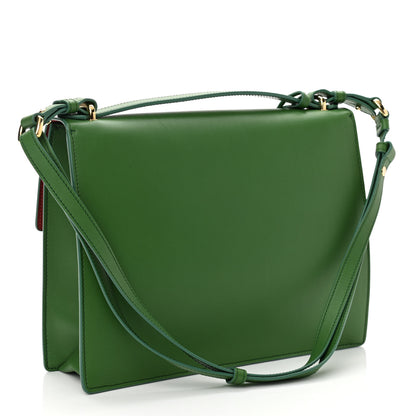 Salvatore Ferragamo Calfskin Gancio Lock Satchel Green 2 of 8