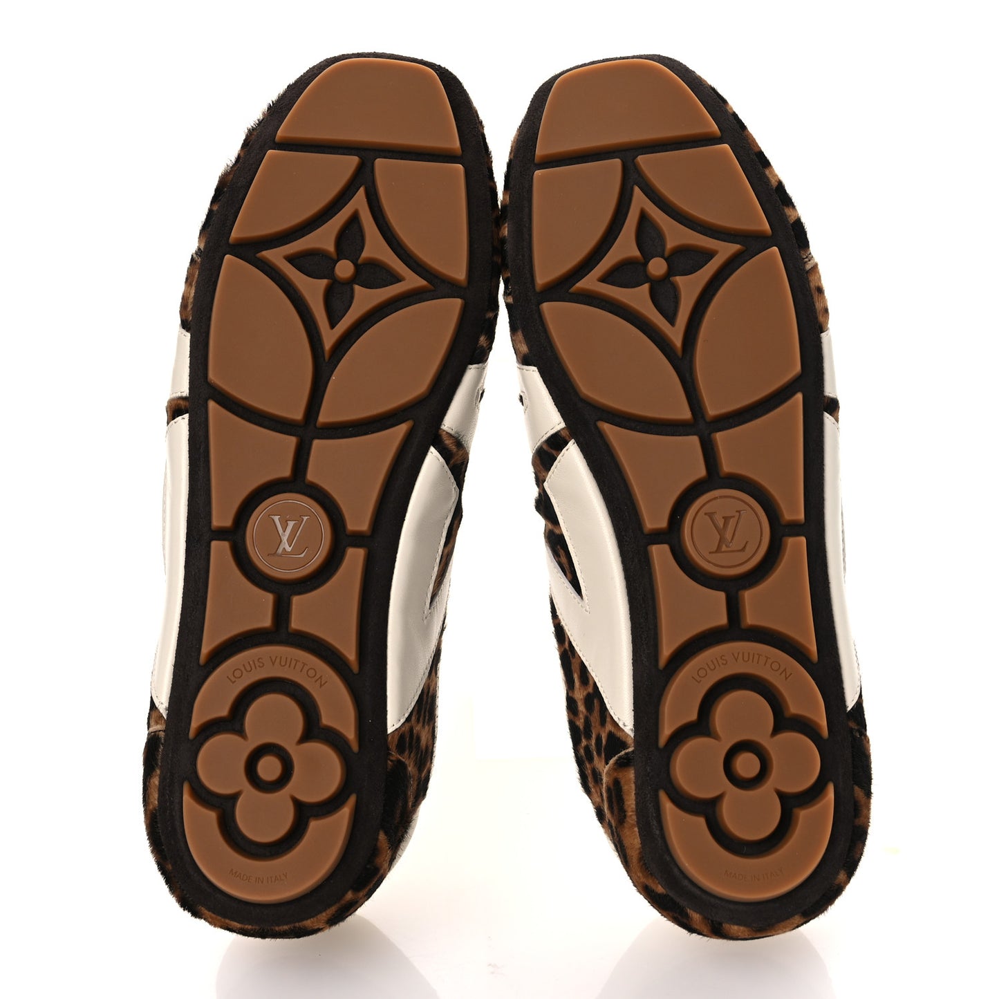 Calfskin Pony Hair Leopard LV Sneakerina 41 Brown