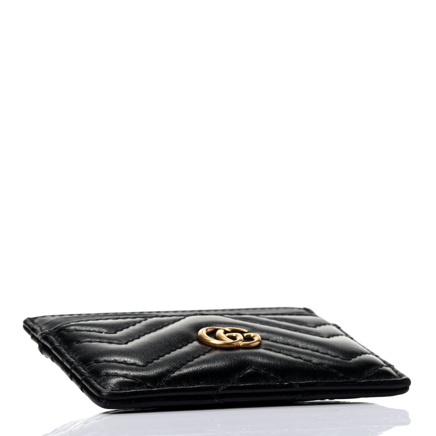 Gucci Calfskin Matelasse GG Marmont Card Holder Black 3 of 4