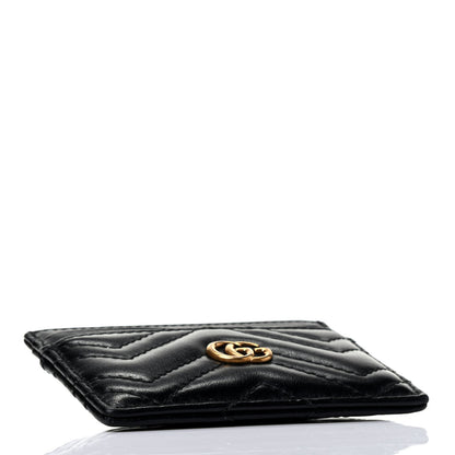 Gucci Calfskin Matelasse GG Marmont Card Holder Black 3 of 4
