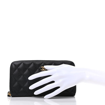 Chanel Caviar Quilted Large Gusset Zip Around Wallet Black 2 of 10