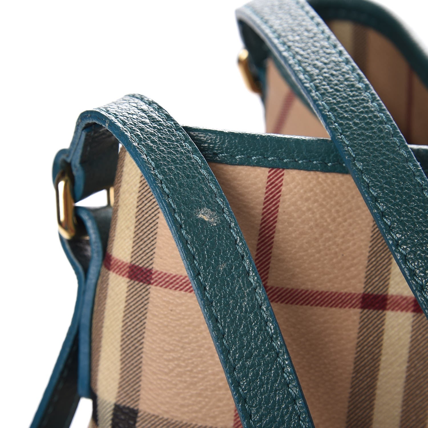 Burberry Haymarket Check Small Canterbury Tote Aqua Green 16 of 18