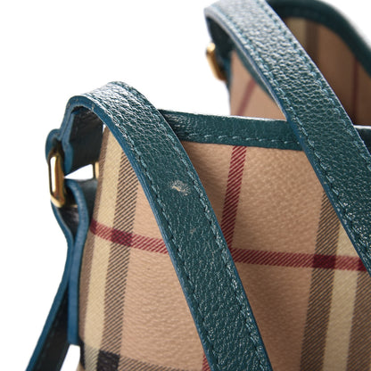 Burberry Haymarket Check Small Canterbury Tote Aqua Green 16 of 18