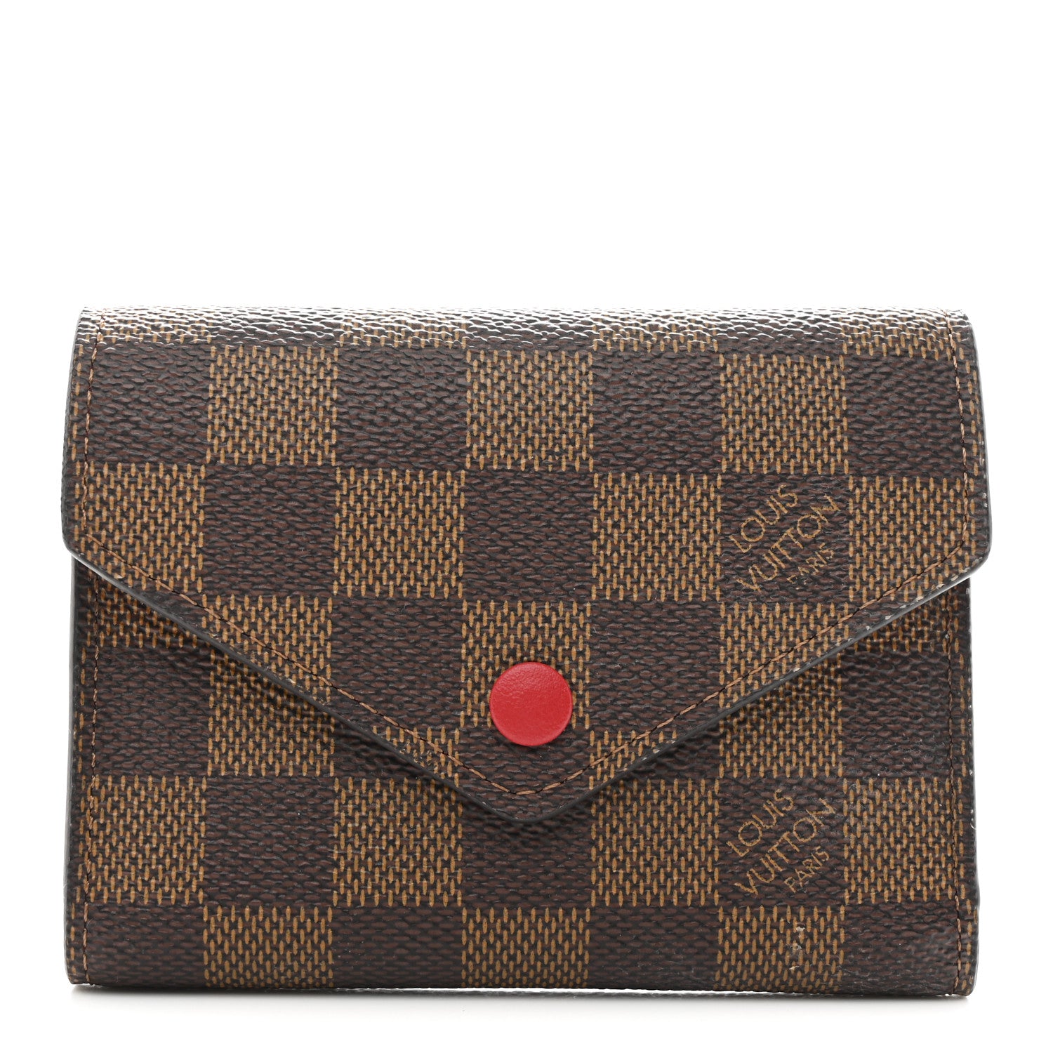 Louis Vuitton Damier Ebene Victorine Wallet Red 1 of 7