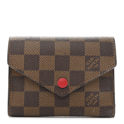 Louis Vuitton Damier Ebene Victorine Wallet Red 1 of 7
