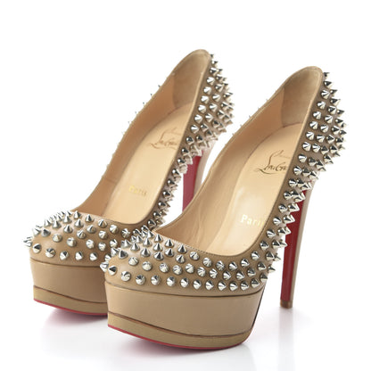Christian Louboutin Nappa Spikes 140 Platform Pumps 36 Nude 3 of 7