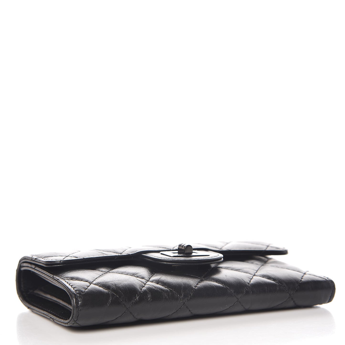Aged Calfskin Quilted Reissue Medium Flap Wallet So Black