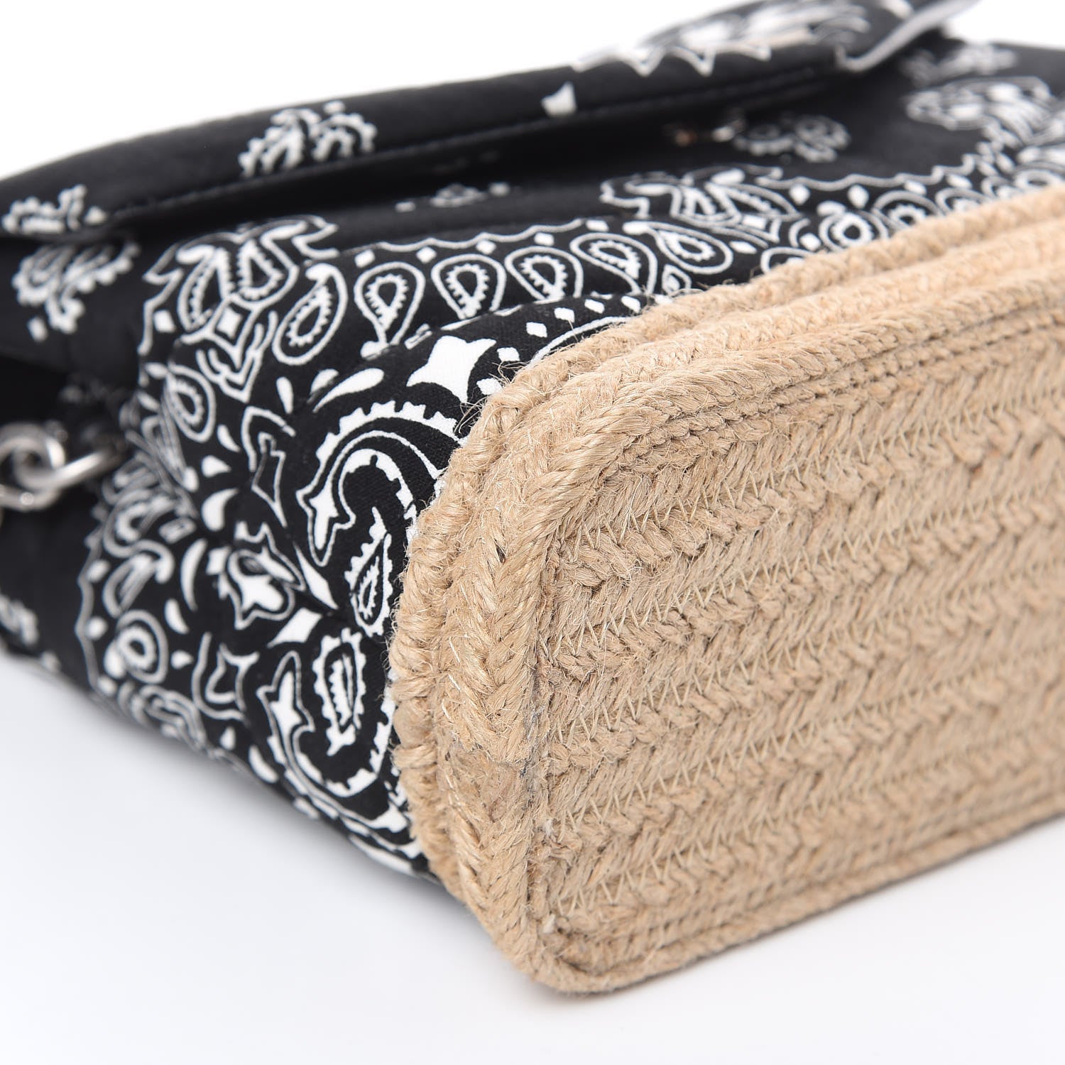 Saint Laurent Cotton Bandana Y Quilted Monogram Toy Loulou Crossbody Bag Black White 8 of 11