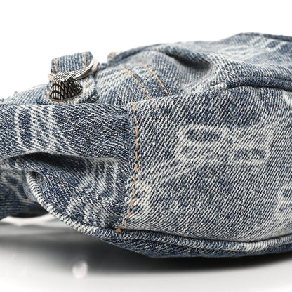 Balenciaga Bleached Denim BB Monogram Le Cagole Shoulder Bag XS Blue 10 of 11
