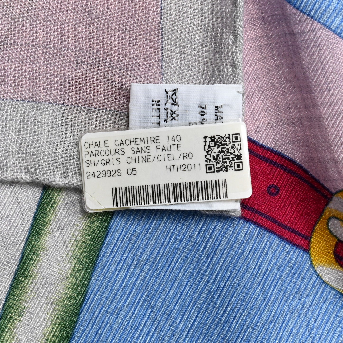 Cashmere Silk Parcours Sans Faute Shawl 140 Gris Chine Ciel
