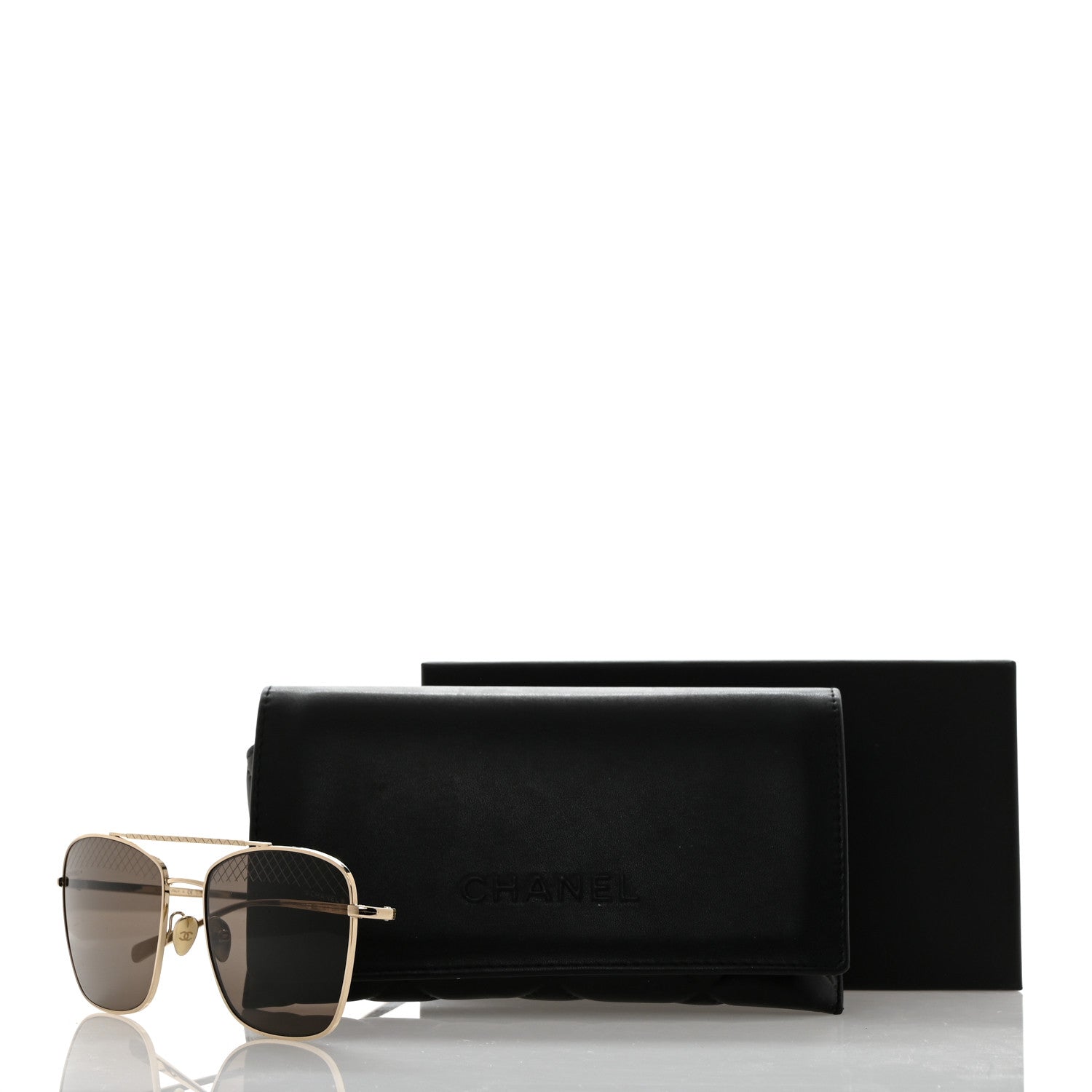 Chanel Metal Pilot Sunglasses 4256 Gold 8 of 8