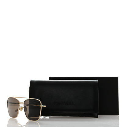Chanel Metal Pilot Sunglasses 4256 Gold 8 of 8