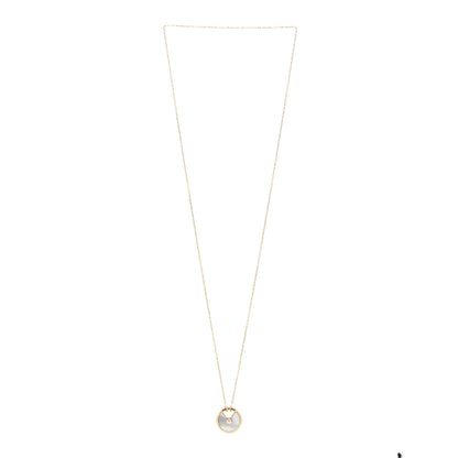 Cartier 18K Yellow Gold Diamond Mother of Pearl SM Amulette de Cartier Pendant Necklace 3 of 5