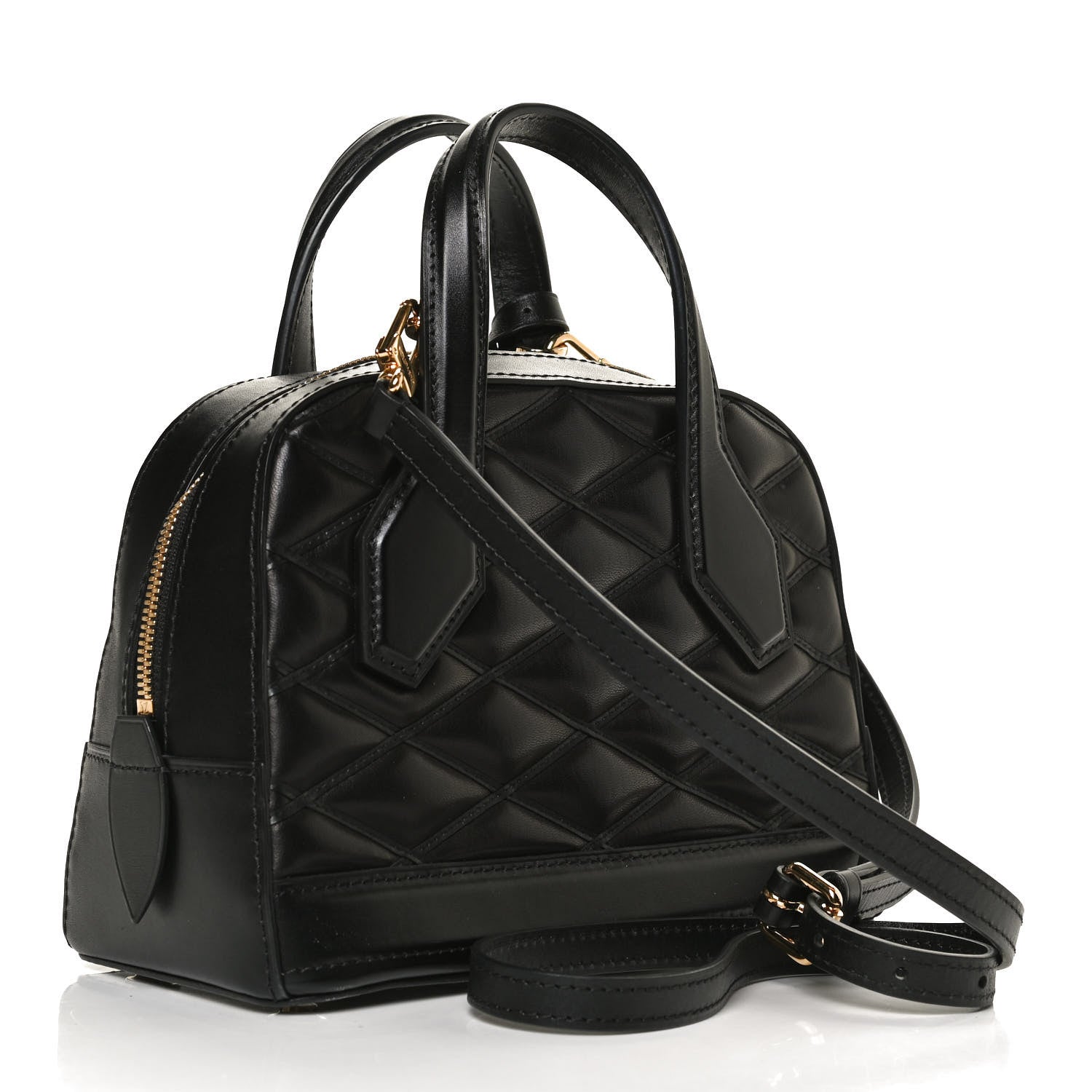 Louis Vuitton Lambskin Malletage Mini Dora Black 3 of 12