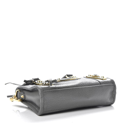 Balenciaga Chevre Gold Metallic Edge Hardware Nano City Gris Acier 4 of 10
