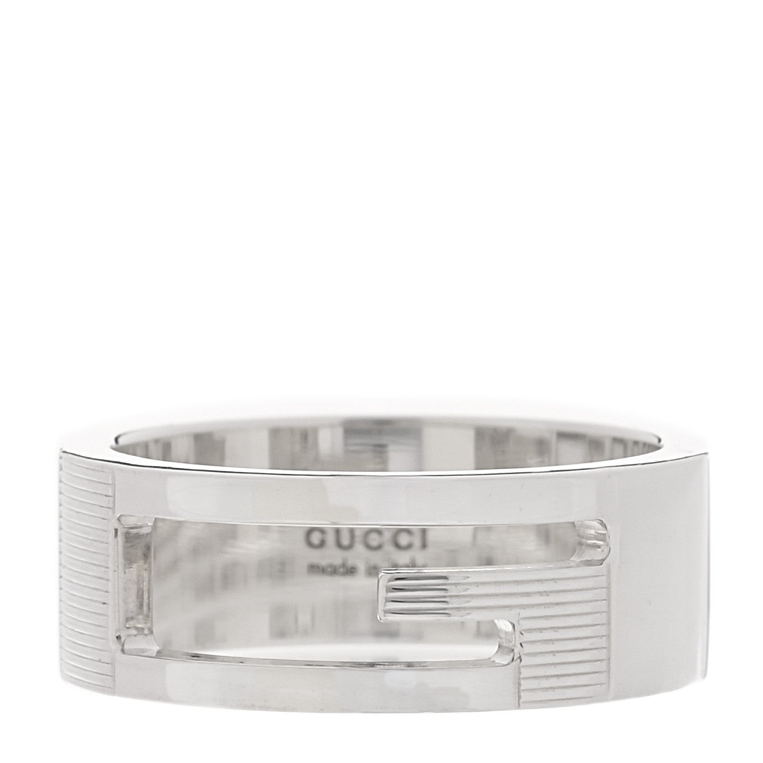 Gucci Sterling Silver G Cutout Ring 58 8.25 1 of 4