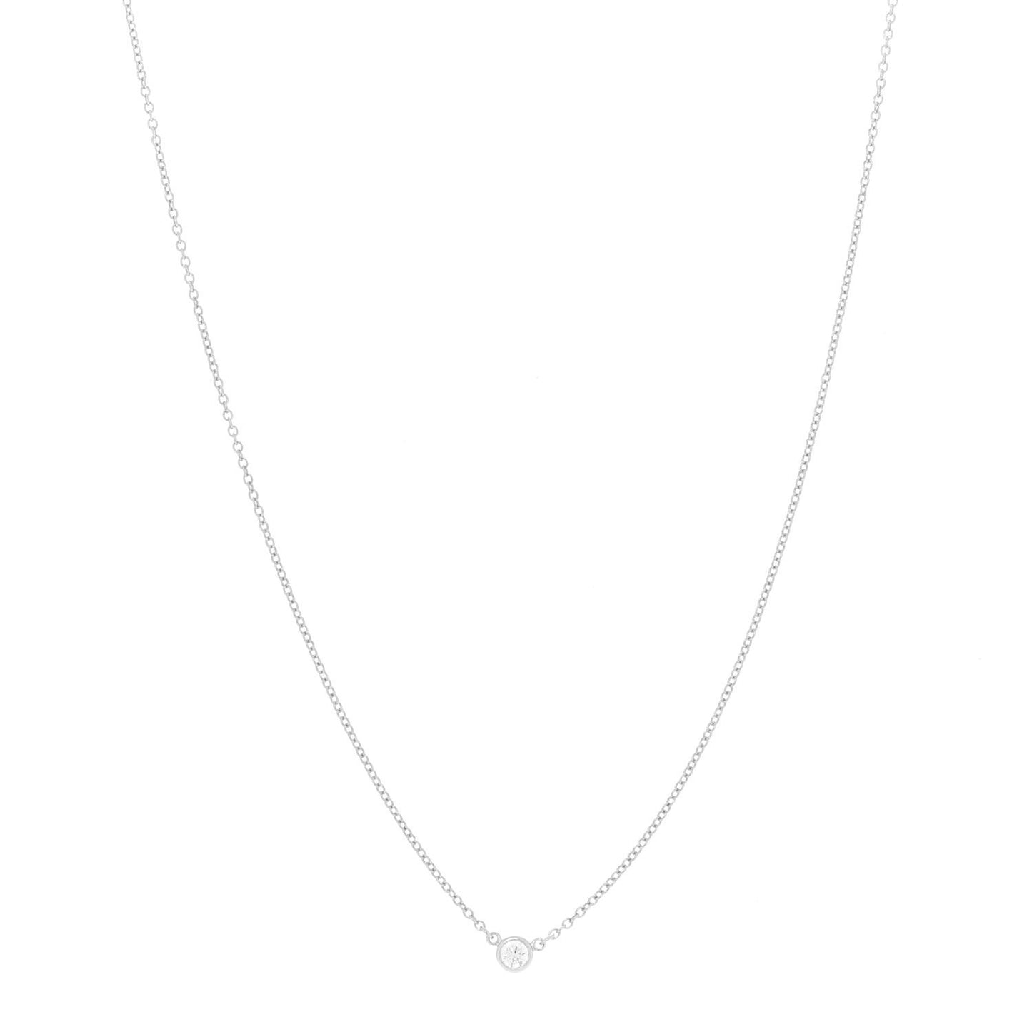 Platinum Diamond .08ct Elsa Peretti Diamonds by the Yard Pendant Necklace