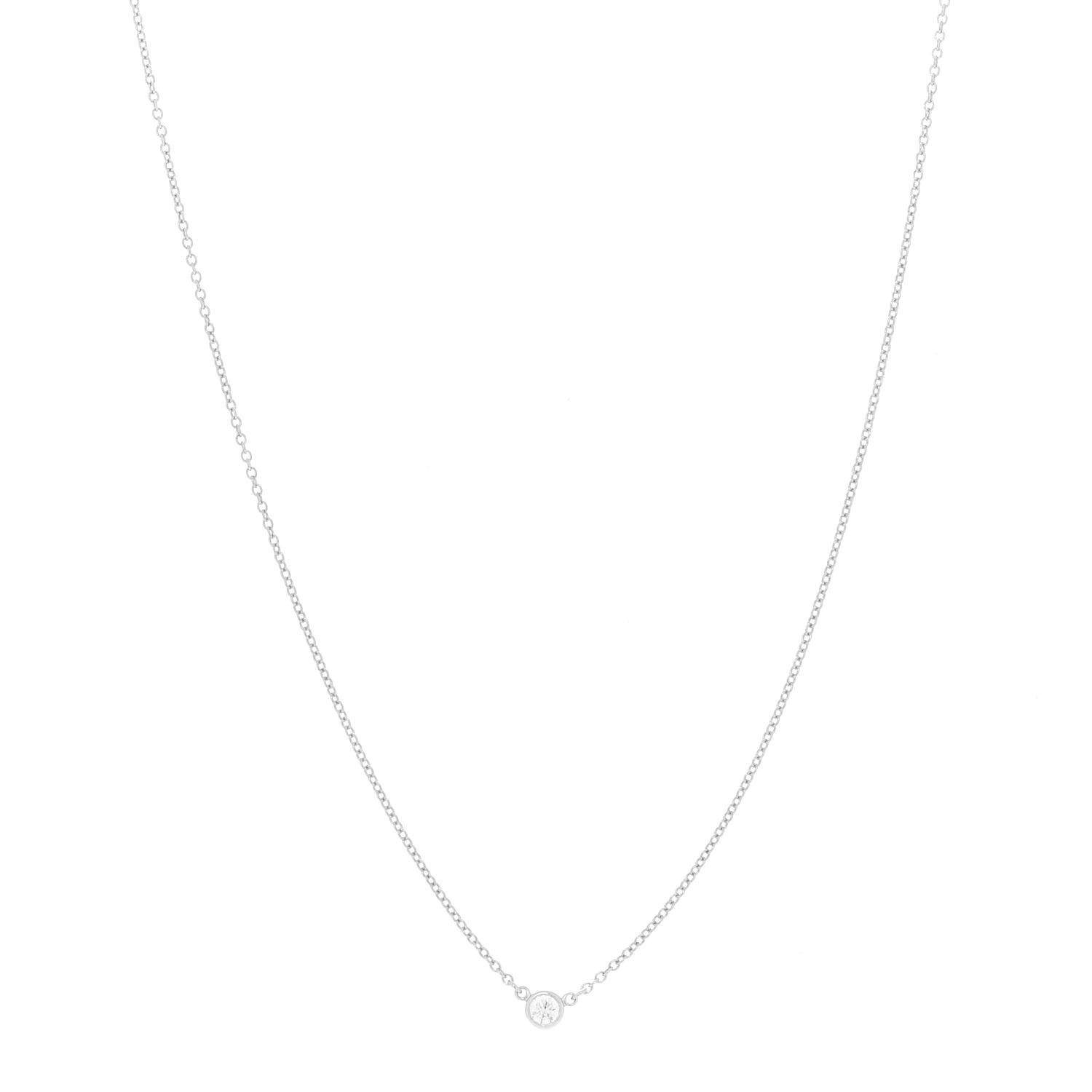 Tiffany Platinum Diamond .08ct Elsa Peretti Diamonds by the Yard Pendant Necklace 1 of 5