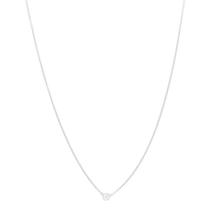 Tiffany Platinum Diamond .08ct Elsa Peretti Diamonds by the Yard Pendant Necklace 1 of 5