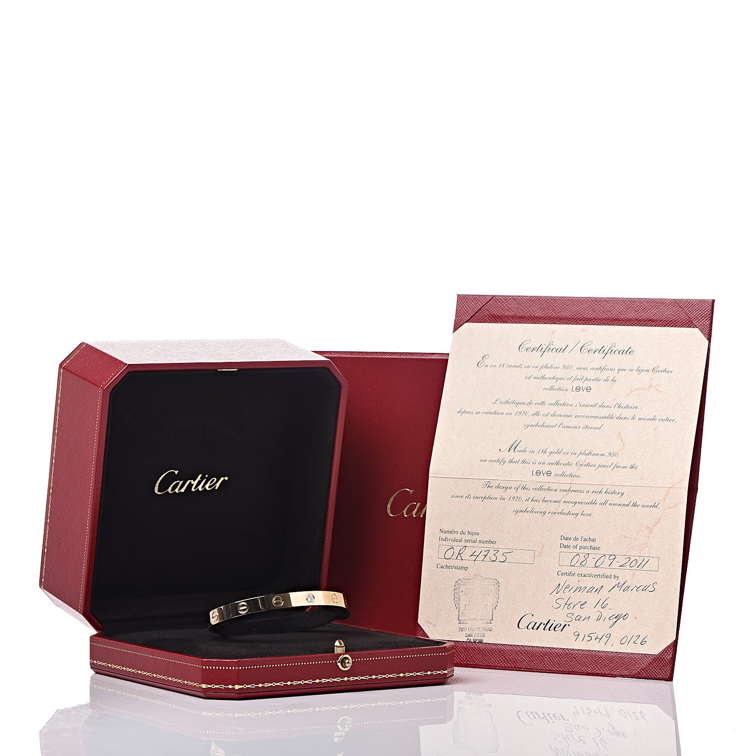 Cartier 18K Yellow Gold 1 Diamond LOVE Cuff Bracelet 18 6 of 6