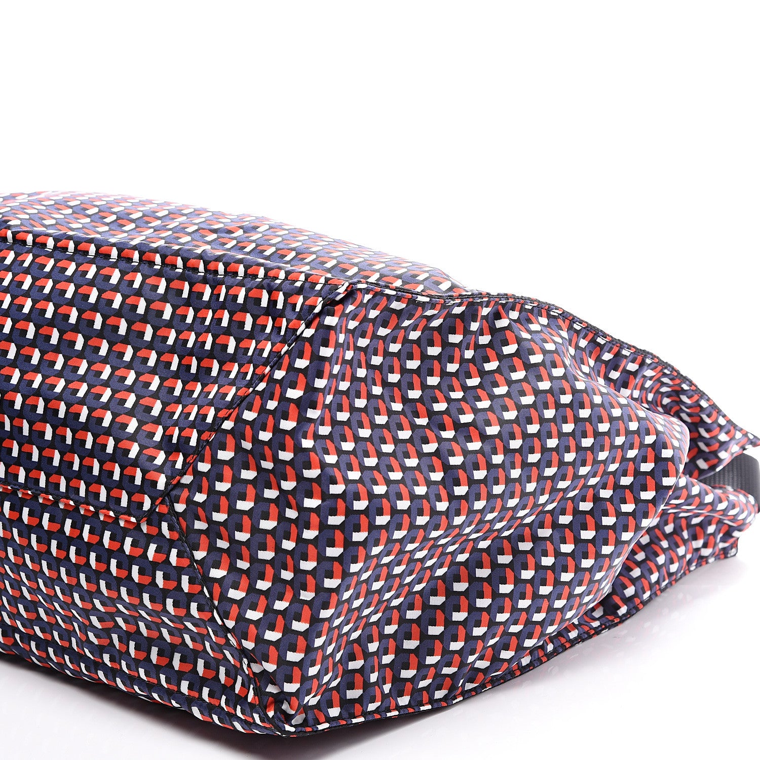 Prada Saffiano Nylon Tessuto Stampato Tote Rosso 8 of 9