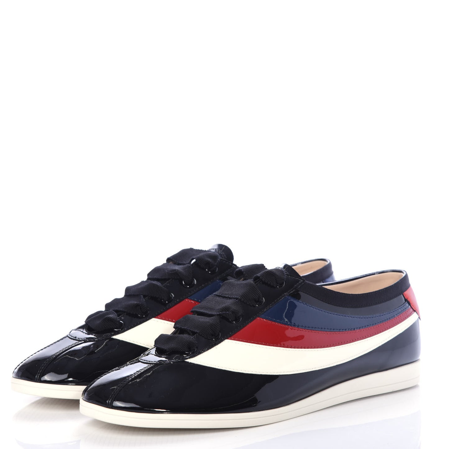 Patent Calfskin Mens Web Falacer Sneakers 8.5 Black