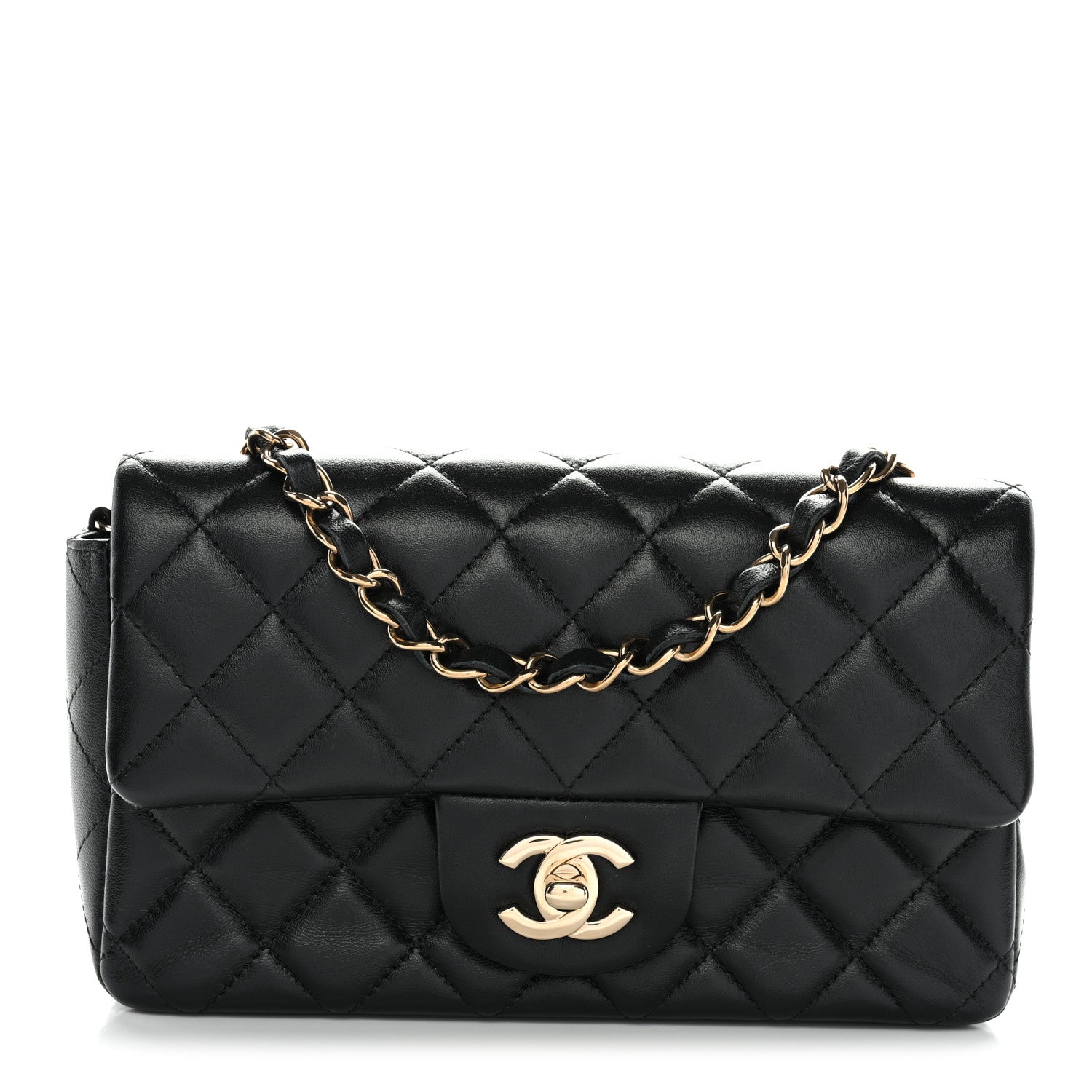 Chanel Lambskin Quilted Mini Rectangular Flap Black 1 of 11