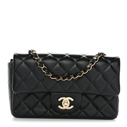 Chanel Lambskin Quilted Mini Rectangular Flap Black 1 of 11
