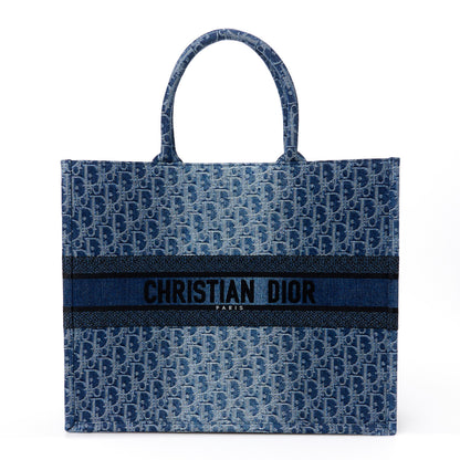 Christian Dior Oblique Denim Large Book Tote Blue 1 of 10