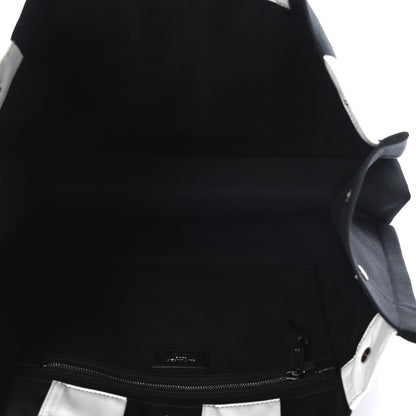 Saint Laurent Canvas Noe Striped Tote Black White 5 of 9