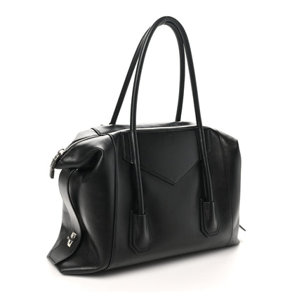 Givenchy Smooth Calfskin Medium Antigona Soft Lock Duffle Bag Black 3 of 9