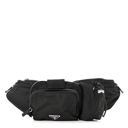 Prada Nylon Metal Triple Pocket Belt Bag Black 1 of 11