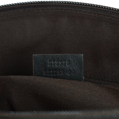 Gucci Monogram Trim Canvas Large Bowler Dark Brown 6 of 7