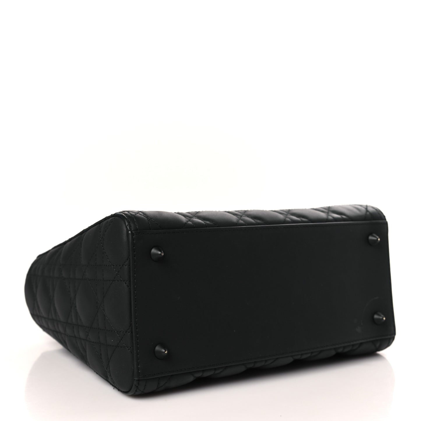 Ultra Matte Calfskin Cannage Medium Lady Dior Black