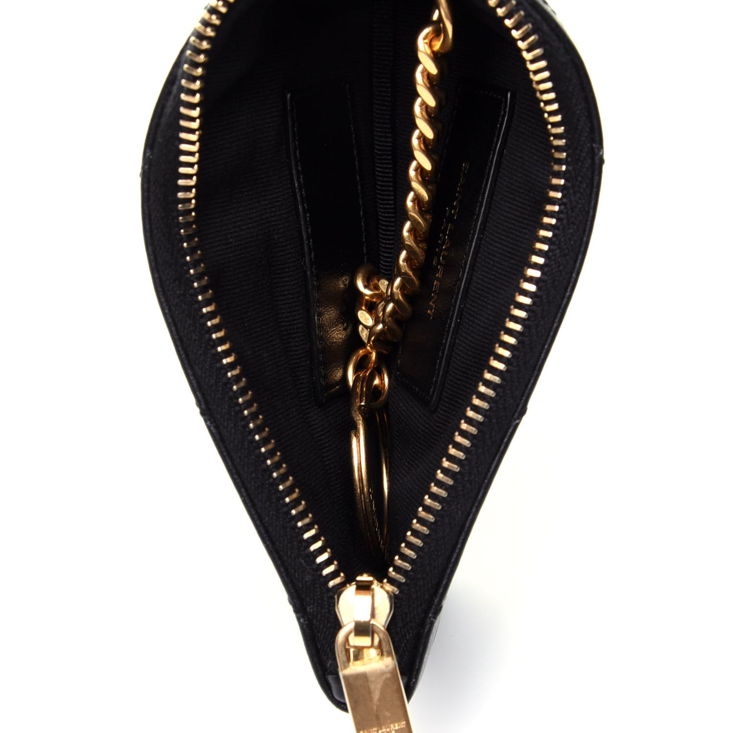 Calfskin Matelasse Monogram Key Pouch Black