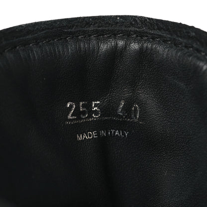 Prada Spazzolato Rois Nylon Metal Triangle Logo Monolith Pouch Pocket 55mm Boots 40 Black 7 of 8