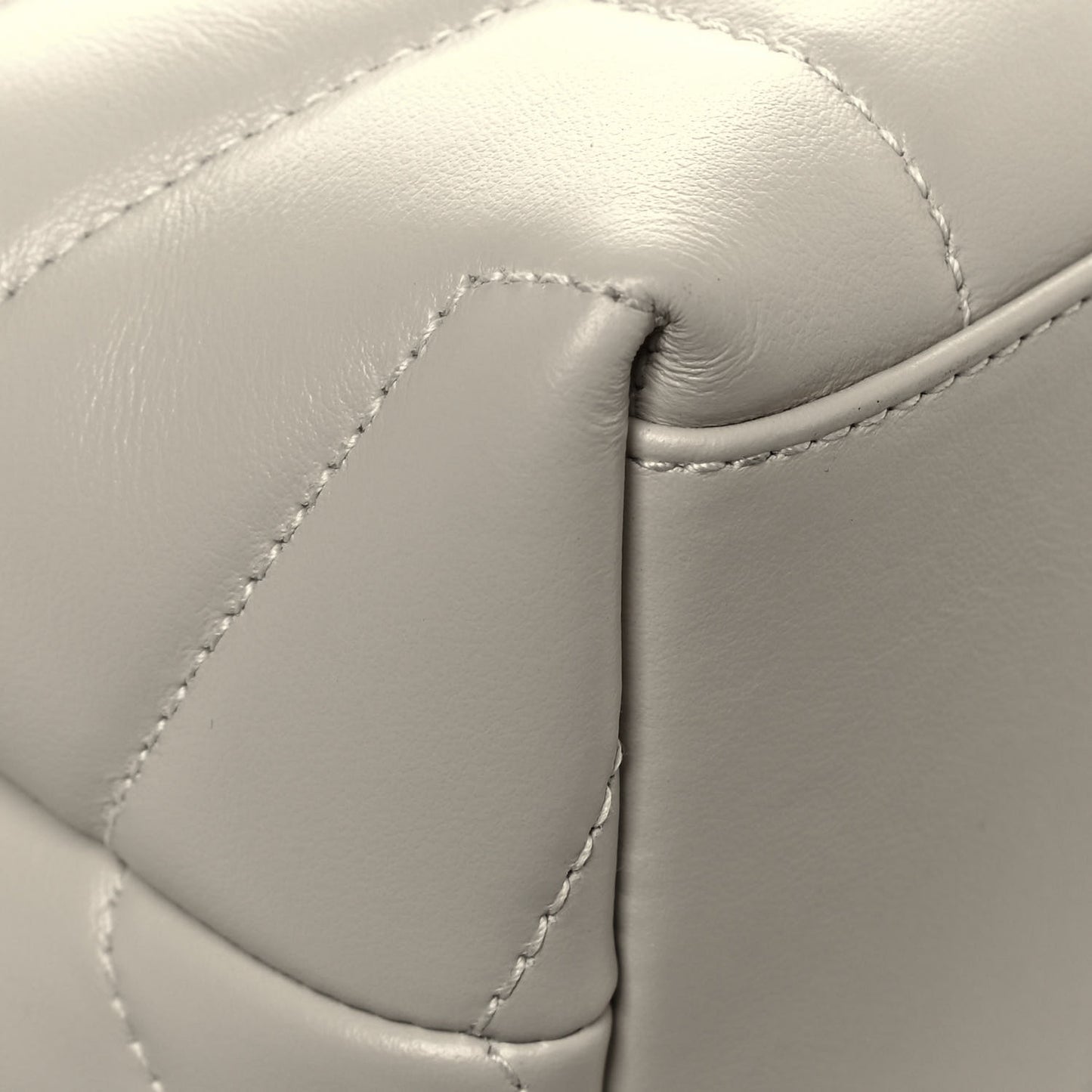 Calfskin Y Quilted Monogram Small Loulou Chain Satchel Ivory
