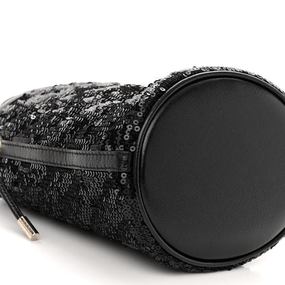 Gucci Sequin Mini GG Marmont 2.0 Bucket Bag Black 8 of 9