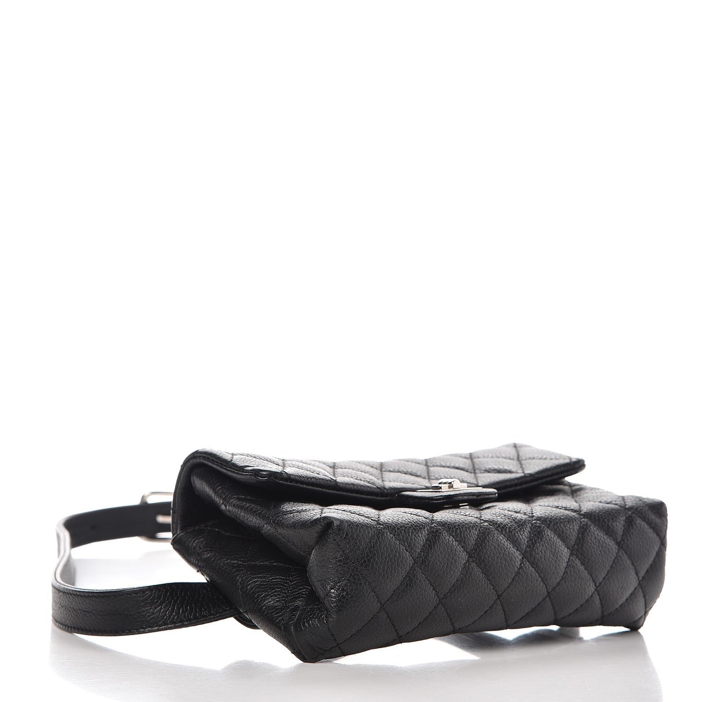Grained Calfskin Quilted 2.55 Reissue Flap Belt Bag Clutch Black