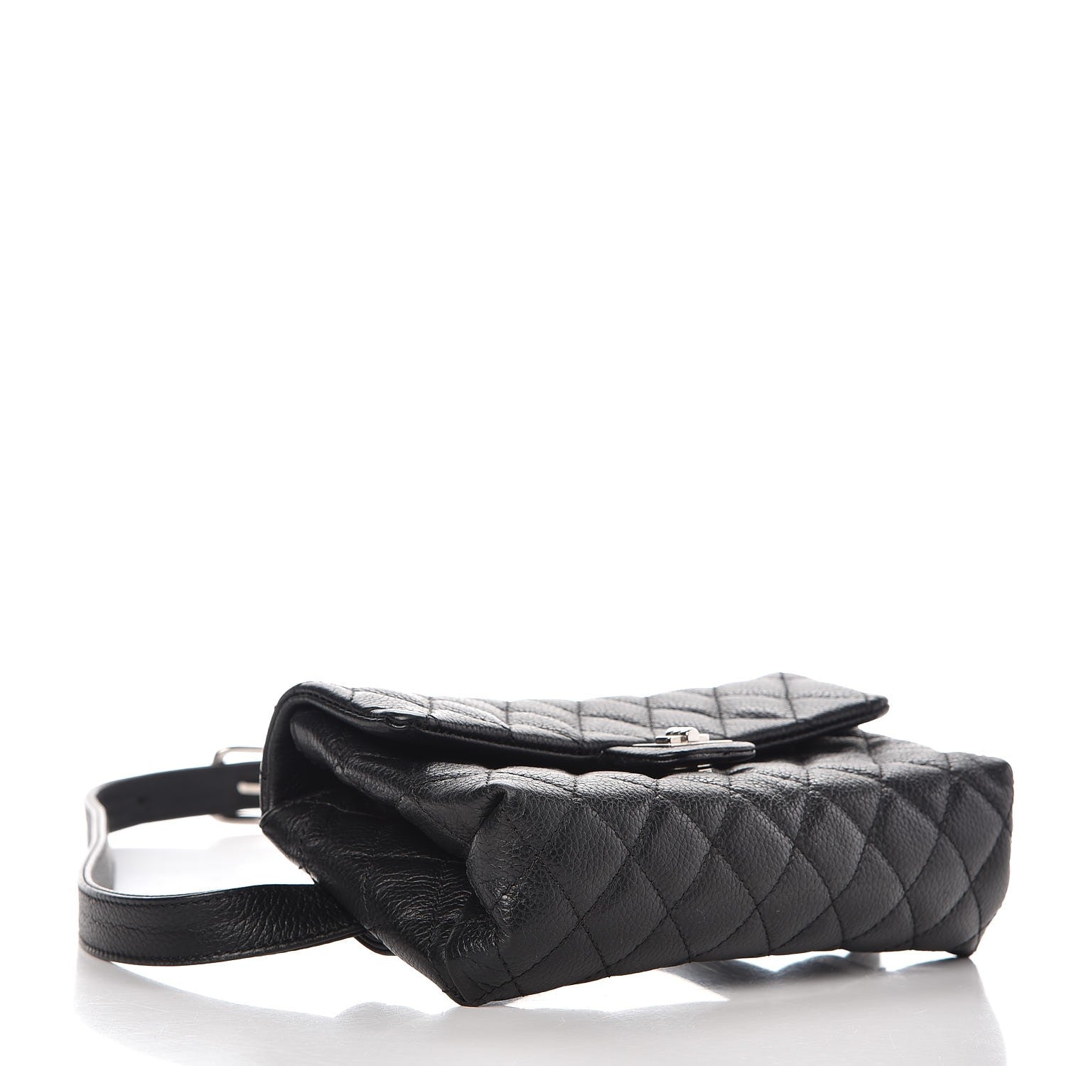 Chanel Grained Calfskin Quilted 2.55 Reissue Flap Belt Bag Clutch Black 4 of 8